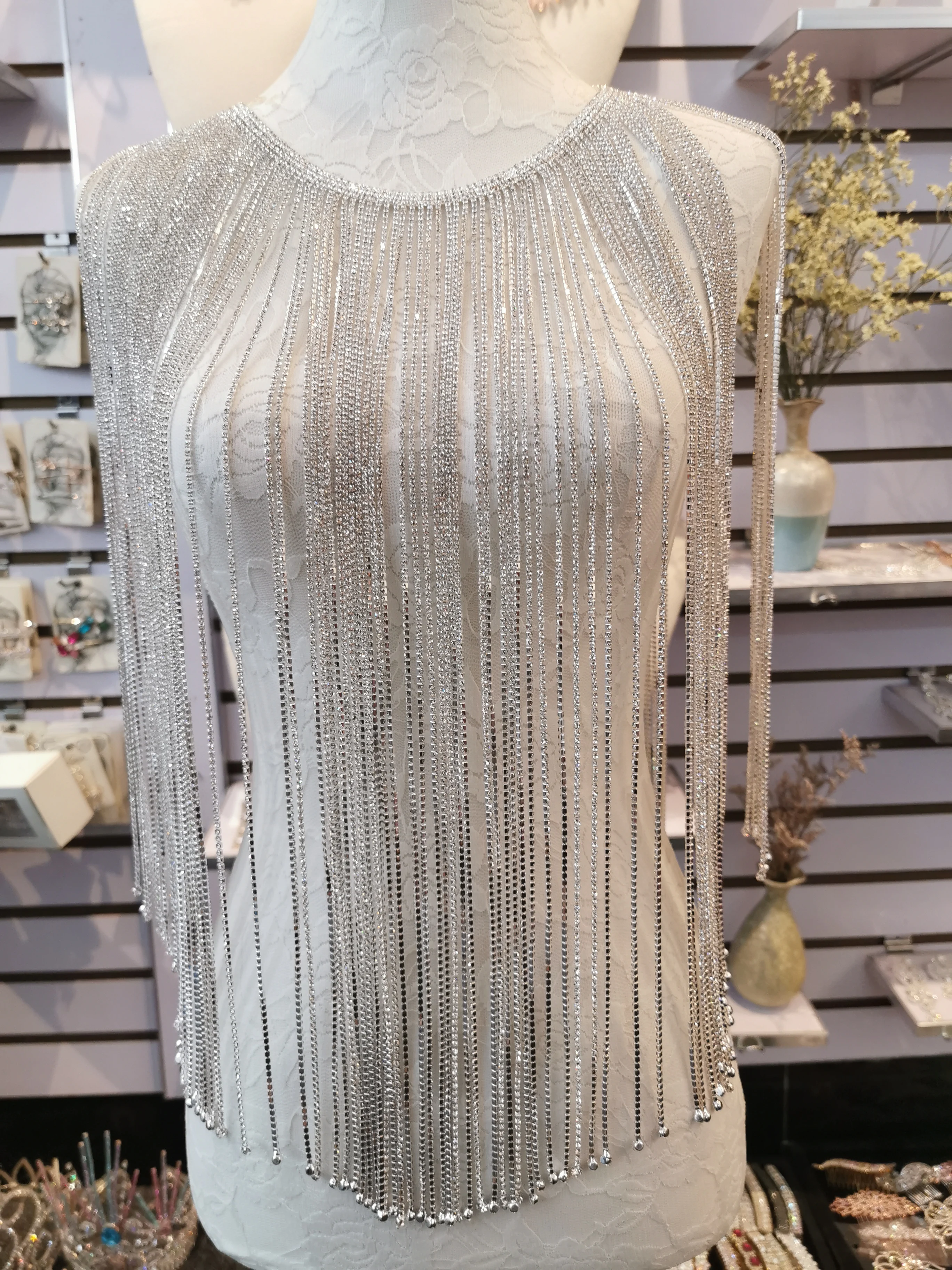 1 ярд Топ Роскошные Кристаллы длиной 46 см бахрома отделка стразы аппликации для