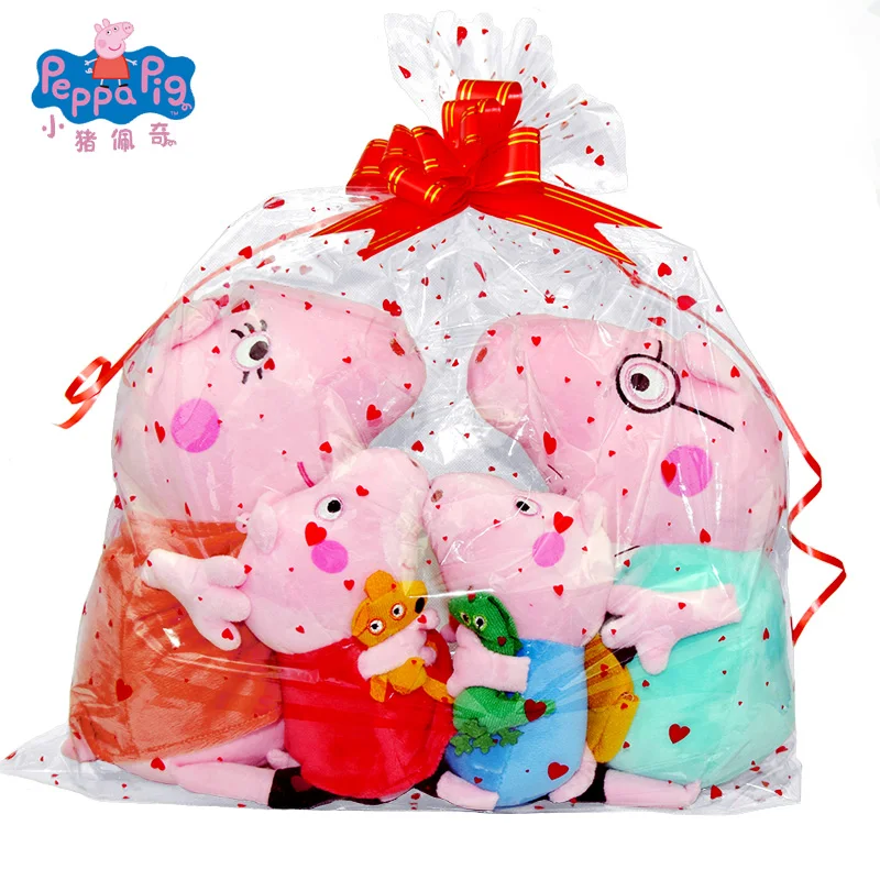 4 pcs 4 шт./компл. Свинка Пеппа Джордж Свинка Пеппа Семья Плюшевые игрушки Свинка Пеппа сумка мягкая кукла вечерние украшения школьный орнамент брелок - Цвет: 4 pcs