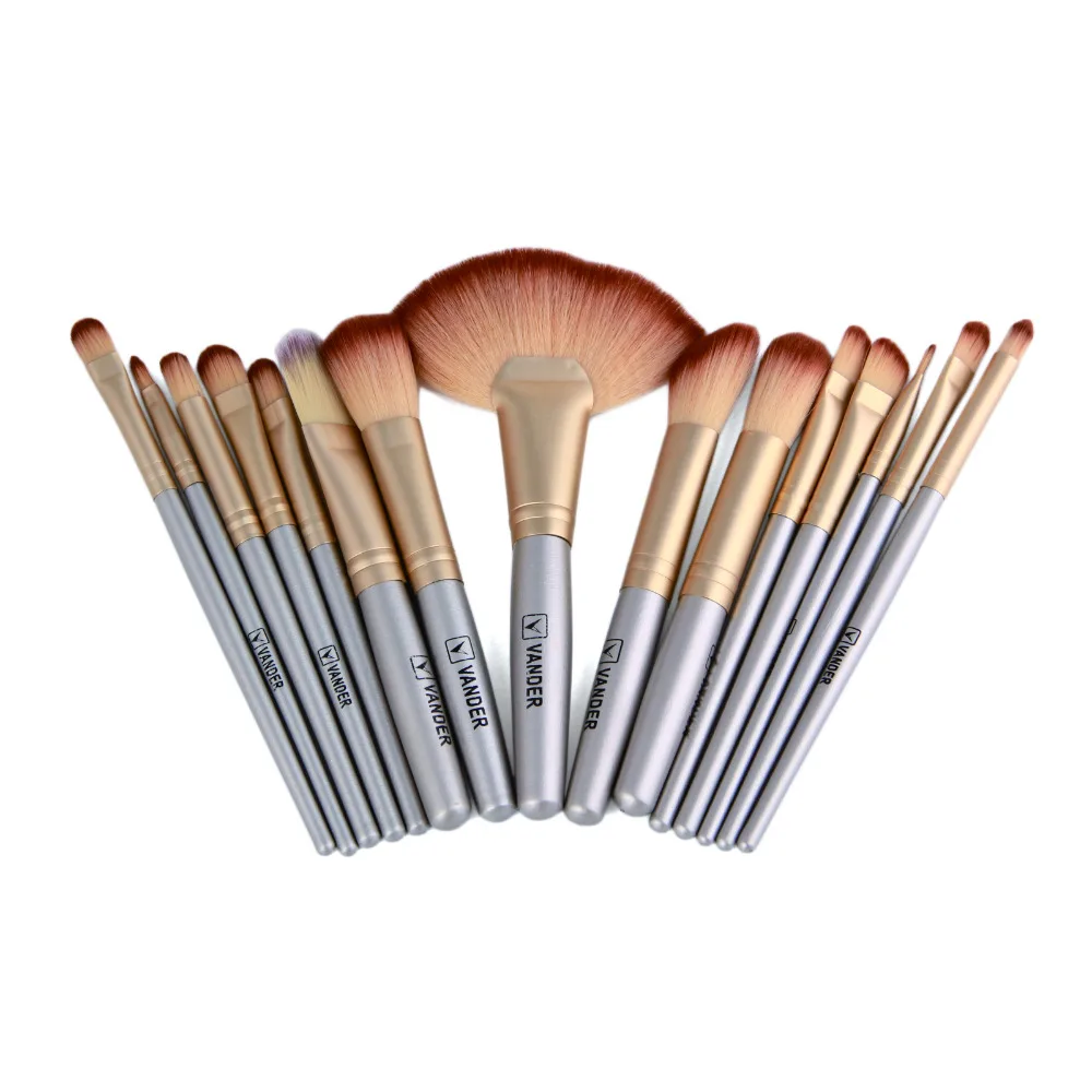 Vander Pro CHAMPAGNE 32Pcs Makeup Brushes Set Beauty Cosmetics Foundation Blending Lip Powder Pincel Maquiagem Tools w/ Bag Gift | Красота и