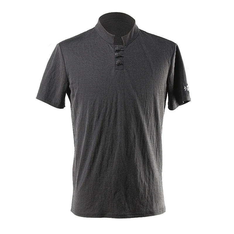 Взрослые мужские костюмы для латинских танцев черные топы с коротким рукавом