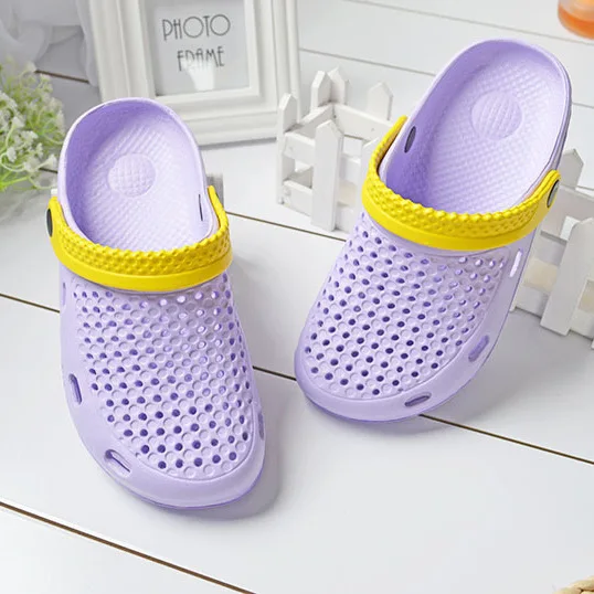 Сандалии унисекс на плоской подошве дышащие босоножки с дырками Нескользящие