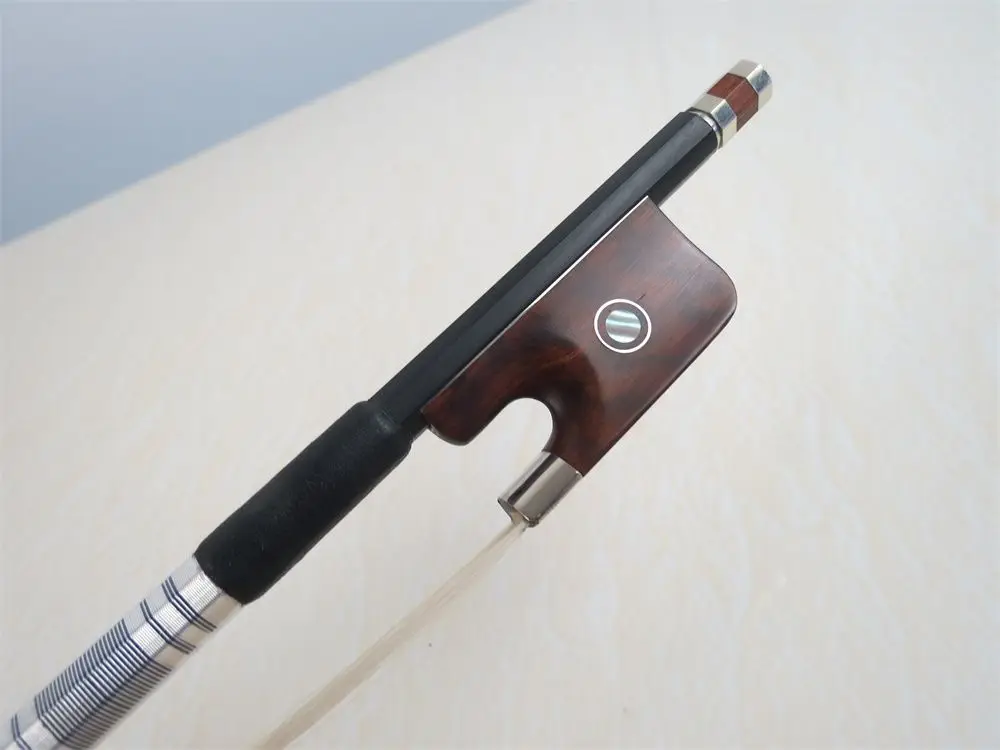 

1pcs strong black Carbon fiber viola bow,white bow hair,snakewood frog #211