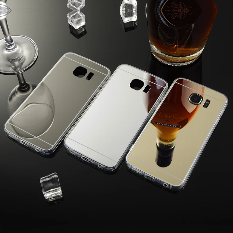 Для Samsung Galaxy S6 Edge Зеркало чехол ТПУ Мягкая задняя крышка для g9250 Чехол сотовый