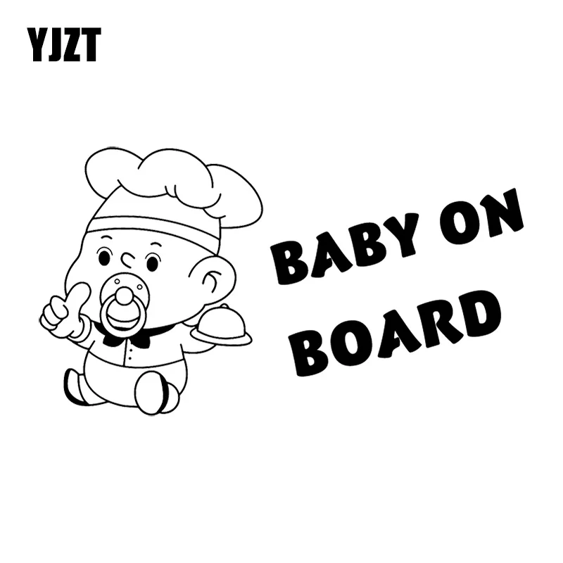 

YJZT 16.9X9.3CM Creative Chef Baby Funny Car Whole Body Decoration Stickers Fashion Trunk Vinyl Decals C25-0180