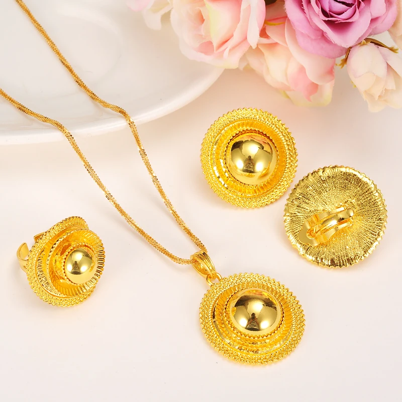 Комплект ювелирных изделий для свадьбы Женский комплект из золота|gold jewelry set|bridal