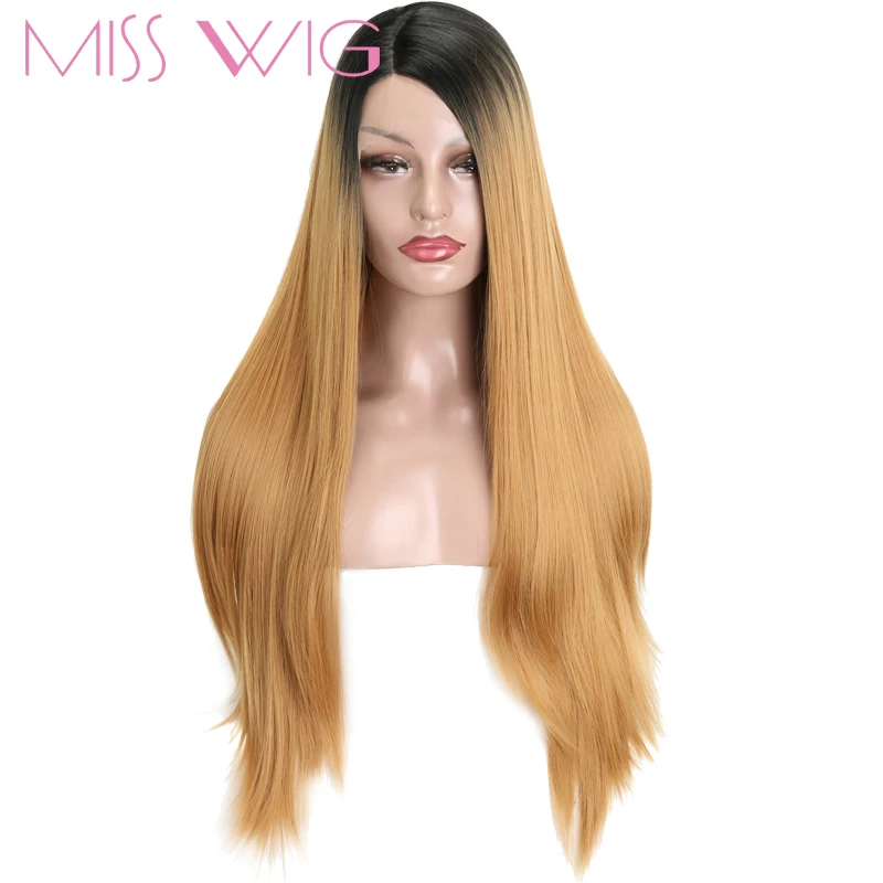 Miss wig парики на кружеве 22 дюйма Длинные Синтетические прямые Розовые черные 4 вида