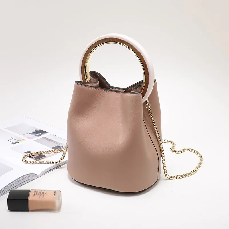 Женская сумка zквт из натуральной кожи маленькая мягкой воловьей модная круглая