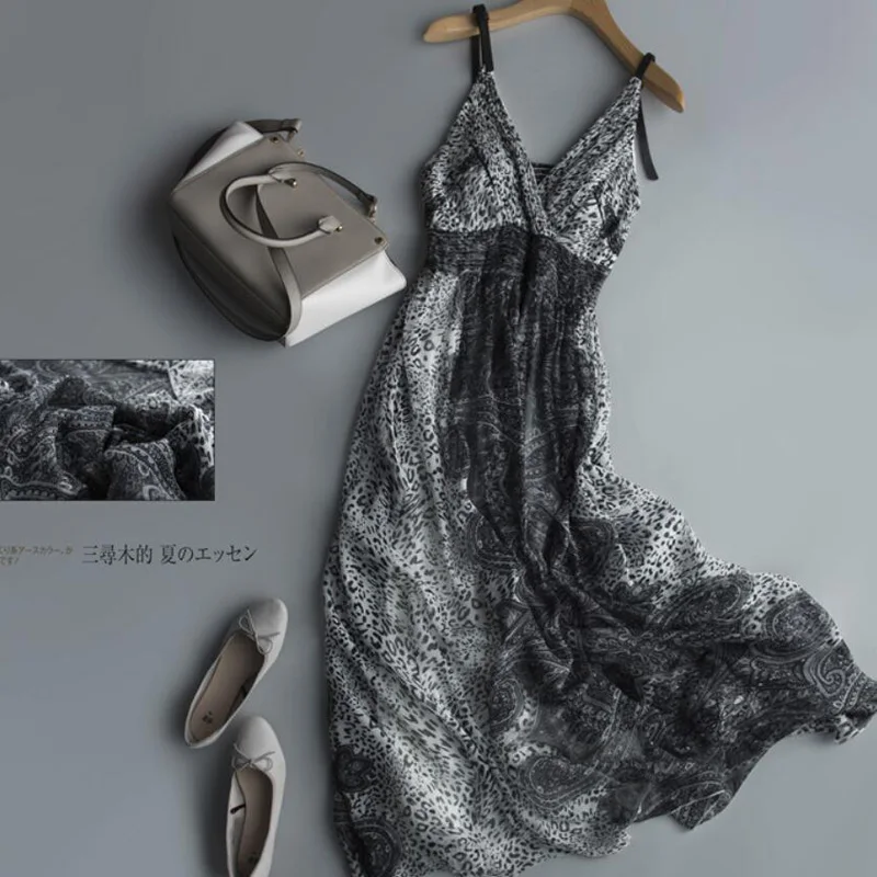 Летнее шелковое платье для женщин высокое качество элегантное v образный вырез