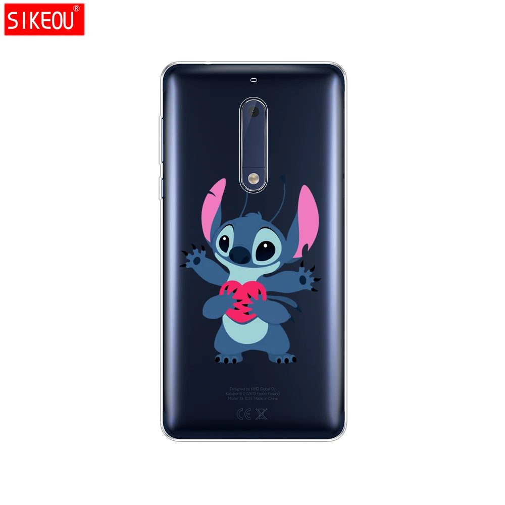 Силиконовый чехол для телефона Nokia 5 3 6 7 PLUS 8 9 /Nokia 1 2 2018 милый полый мультфильм Лило