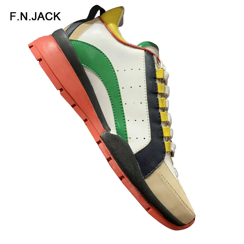 F. N. JACK/мужские новые модные кроссовки; спортивная обувь для мужчин; смешанные цвета; сезон весна-осень; Мужская обувь; повседневная обувь на шнуровке
