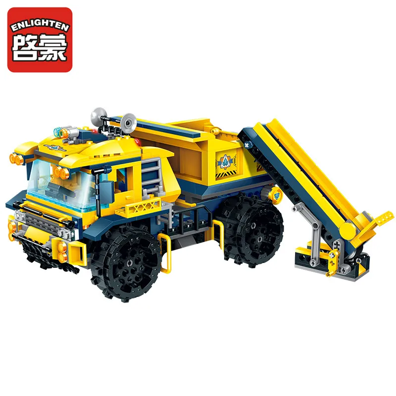 Enlighten строительный инженерный строительный блок Technic Kyanite Squad Dumptruck Monster 4 фигурки 458 шт кирпич-без коробки