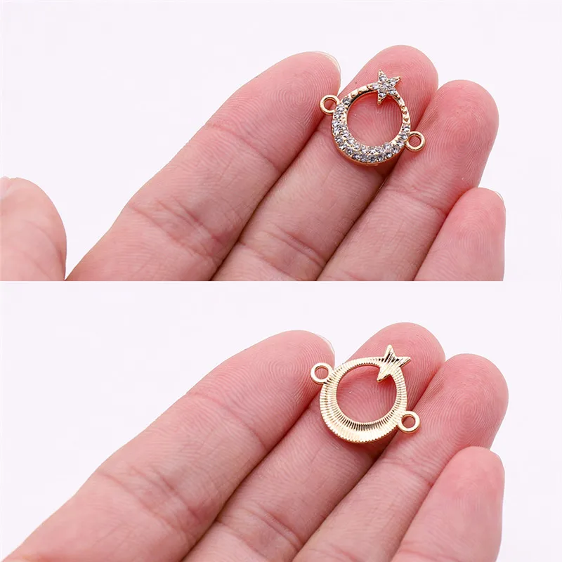10pcs Style 28 Горячая 10 шт золотистый в форме сердца шармы-соединители с Стразы круглые соединители для животных аксессуары для изготовления ювелирных изделий на продажу - Цвет: 10pcs Style 28
