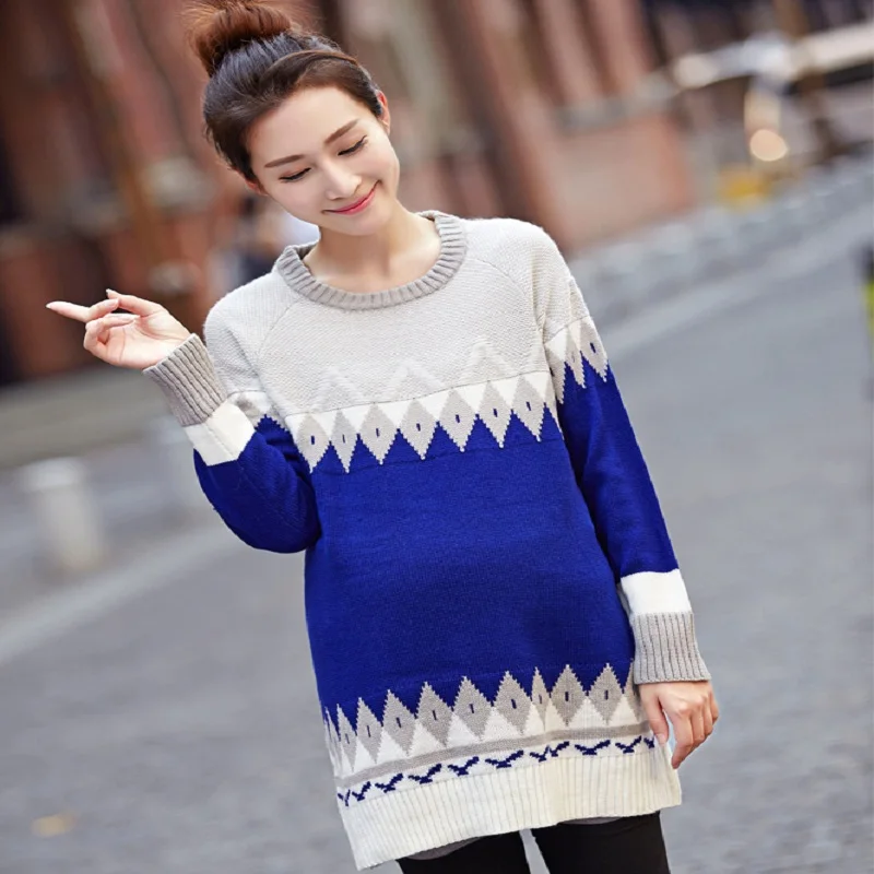 Новые осенне весенние свитера для беременных пальто и верхняя одежда вязаный