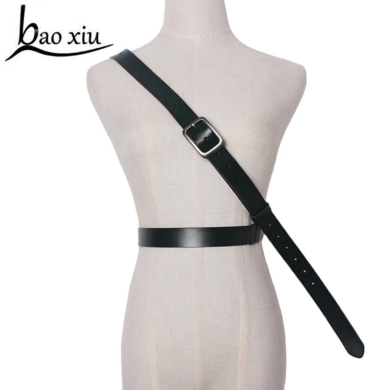 2021 Fashion Designer Genuine Cow Leather Long waist belts Bow tied Leather belt for Women Girdle decoration 202cm length