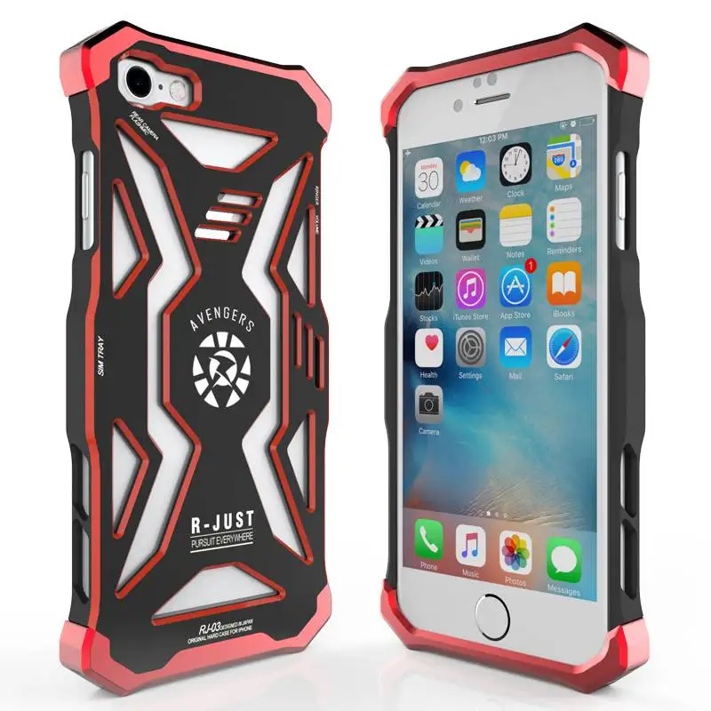 R просто Бренд Hero Серии Авиационного Алюминия Stronger Back Case For iPhone 7/Для 7 Plus 3 Дизайн С