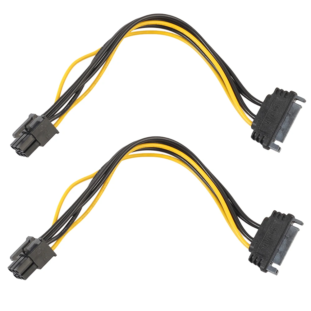 2 шт. SATA для PCI Express адаптер питания видеокарты 15pin 6pin e Кабель видеокарты|sata to 6pin|sata