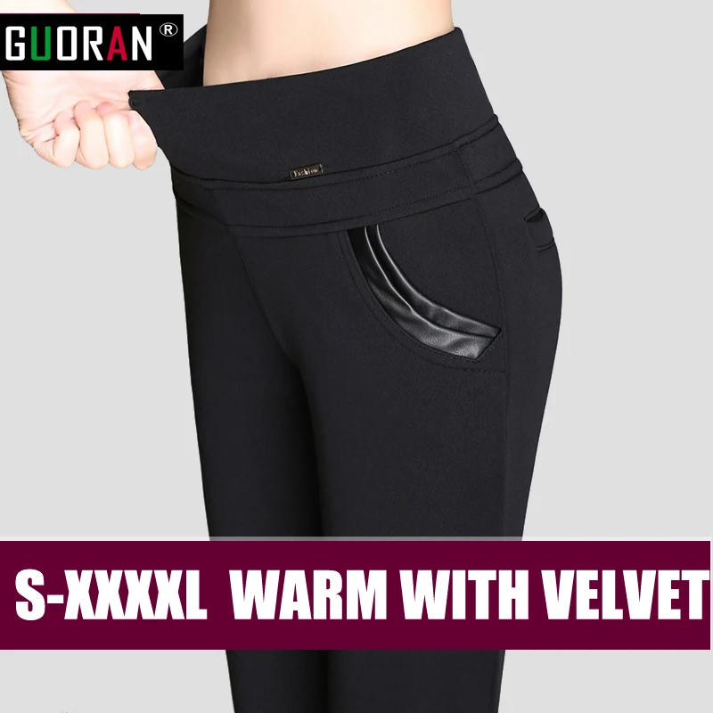 

Hot !2022 New women office work pants stretch cotton ladies pencil pants female black blue Red gray female High Waist trousers