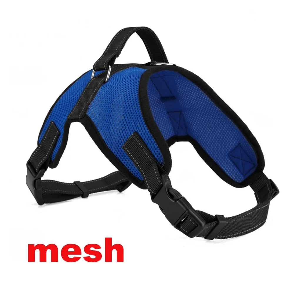 Mesh Blue Светоотражающий Поводок для домашних животных, собак, ошейник для больших собак, поводок, регулируемый поводок для больших и маленьких собак, намордник, жилет питбуля - Цвет: Mesh Blue