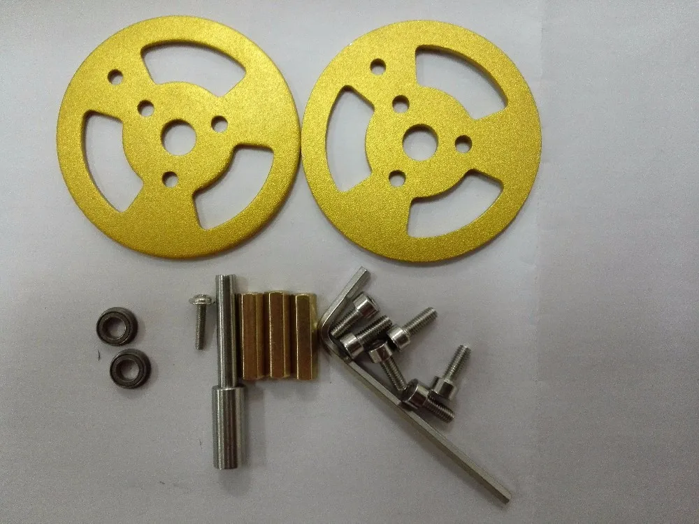 Цельнометаллическое колесо с подшипником из золотистого алюминиевого сплава