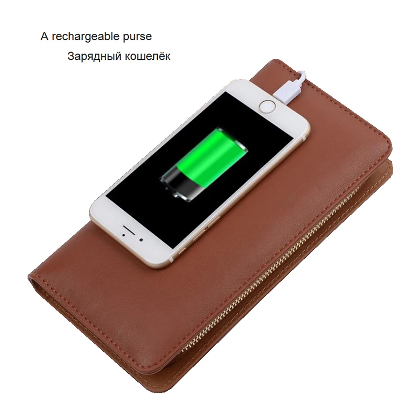 Fashion Wallet Clutches Charger 6000mAh Handbag Purse Taupe BEIGE Charging Set with Wrist for IPhone and Andriod Phone | Багаж и сумки