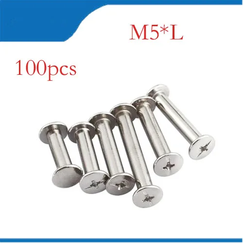 

100pcs/lot 5mm nickel plated Photo album screw, Books butt screw, Account book screw, book binding screw length=6mm to 100mm