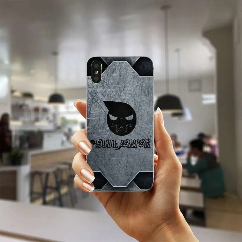 Hot Anime Soul Eater Logo Soft TPU Silicone Transparent Mobile Phone Cases Cover for iPhone 8 7 6 6S Plus X 10 5 5S SE 5C 4 4S | Мобильные