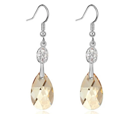 free shipping!2015 NEW top quality vogue crystal drop earrings costume jewelry golden shadow colour E11562-4 | Украшения и