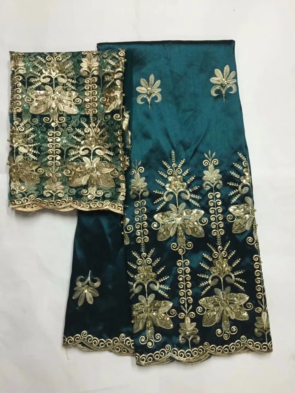

indian george lace nigerian green lace fabrics 2018 high quality african sequins fabric glitter for party dresses B8A122