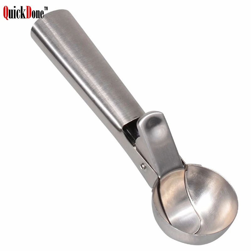 QuickDone 7 дюймов Нержавеющая сталь 5 см крем Совок легкий триггер шарика льда для
