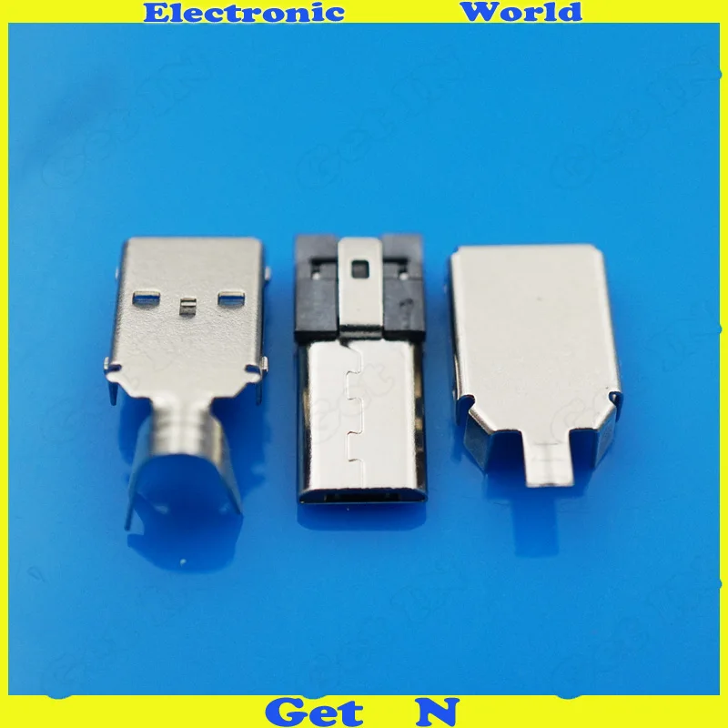 5 контактов штекер Micro USB разъем металлический корпус удлиненный DIY сварочный