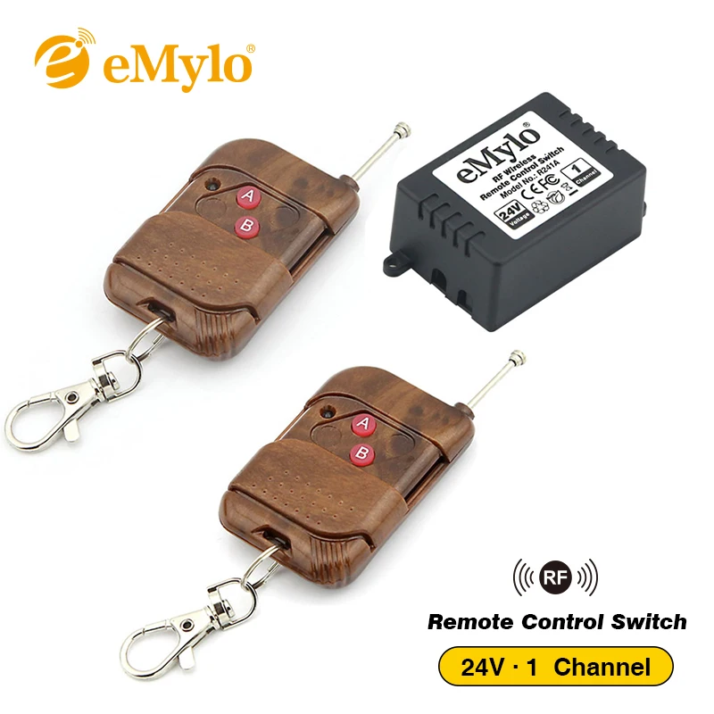 Переключатель eMylo радиочастотный 24 в пост. Тока 2 передатчика 1 канал 433 МГц|control light
