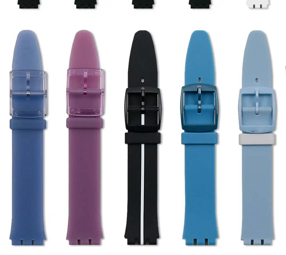 Силиконовый ремешок пряжка аксессуары для часов Swatch Кожа Лоскут SFK397SFK360SFK361 спортивный водонепроницаемый женский ремешок для часов