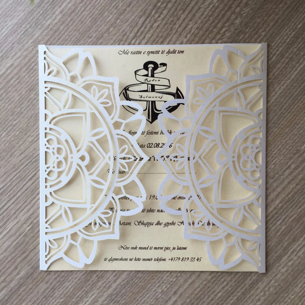 30pcs Laser Cut Pearl Paper Modern Design Wedding Invitations Cards Custom Greeting Blessing Card Decoration Festival Supplies | Дом и сад
