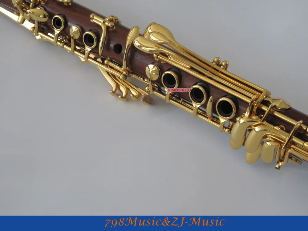 

SR New Rose Wooden 18 Key Bb Clarinet With Mouthpiece Gold Lacquer Keys