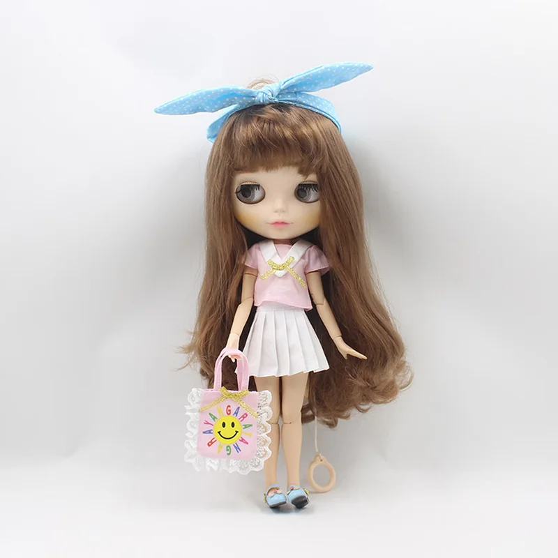 4 шт./компл. 30 см BJD куклы комплект одежды розовая футболка+ белая юбка+ повязка на голову+ сумка модный летний костюм для 1/6 BJD куклы аксессуары