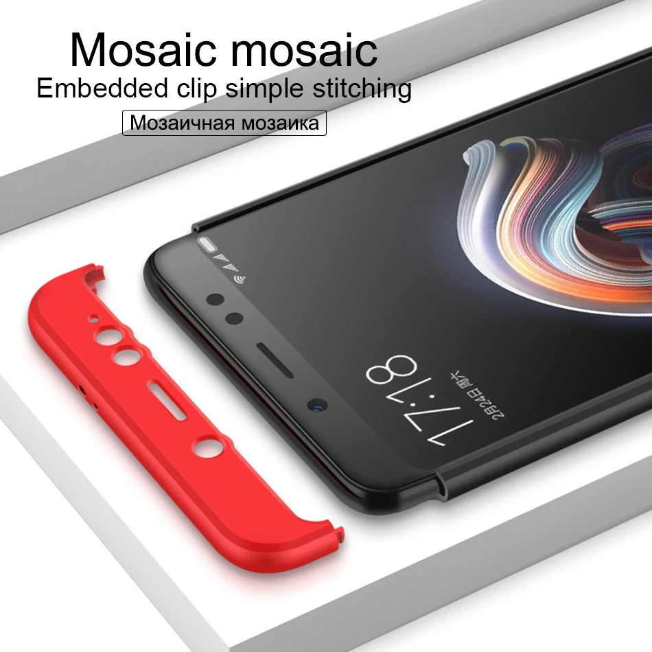 Ударопрочный тонкий жесткий чехол для Redmi Note 5 6 Pro Plus 360 с полной защитой Xiaomi Mi A1 A2 MIX
