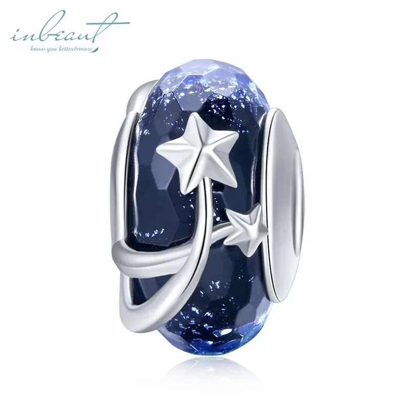 S925 серебро fit Pandora браслет морские очки Маргаритка Русалка Звезда бусины 925 Синий Циркон эмаль Снеговик кошка птица подвеска - Цвет: FSCC861
