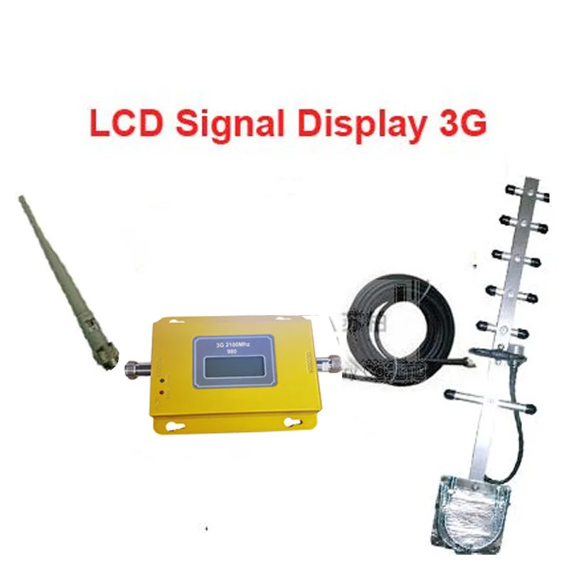 

w/ yagi antenna+10M cable LCD display function model 950 3G booster repeater,WCDMA booster repeater,2100Mhz repeater booster