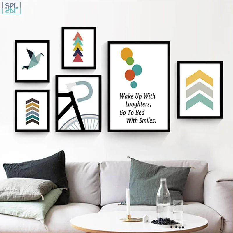 SPLSPL Абстрактная Картина на холсте сочетание современного велосипеда смех