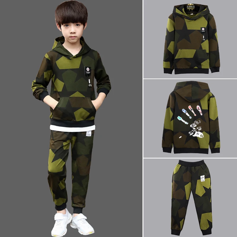 Kids Clothing Autumn Boys Sets Camouflage Clothes Boy Teenager Tracksuit Children Sports Suits | Детская одежда и обувь