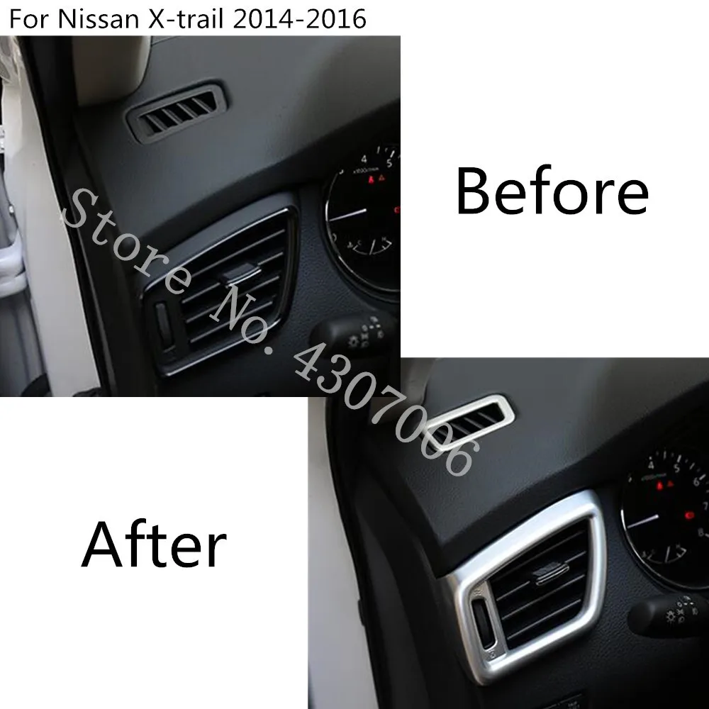 Car garnish cover frame trim ABS matte front Air condition Outlet Vent 4pcs For Nissan X-Trail XTrail T32/Rogue 2014 2015 2016 | Автомобили
