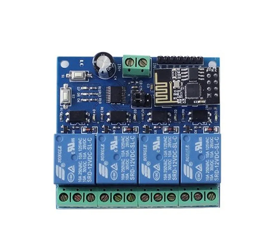 Модуль реле канала Wi Fi ESP8266 для смартфона IOT 1 шт. 5 В/12 В 4 приложение контроллер