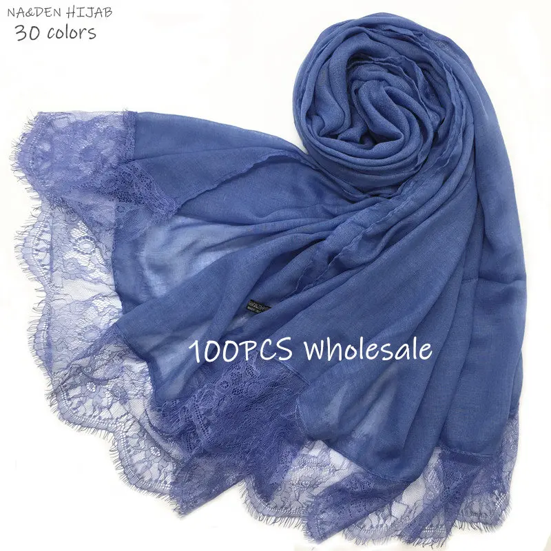 

plain lace edges hijab shawl large size muslim scarves/scarf pretty lace scarfs women solid scarf fashion plain shawl