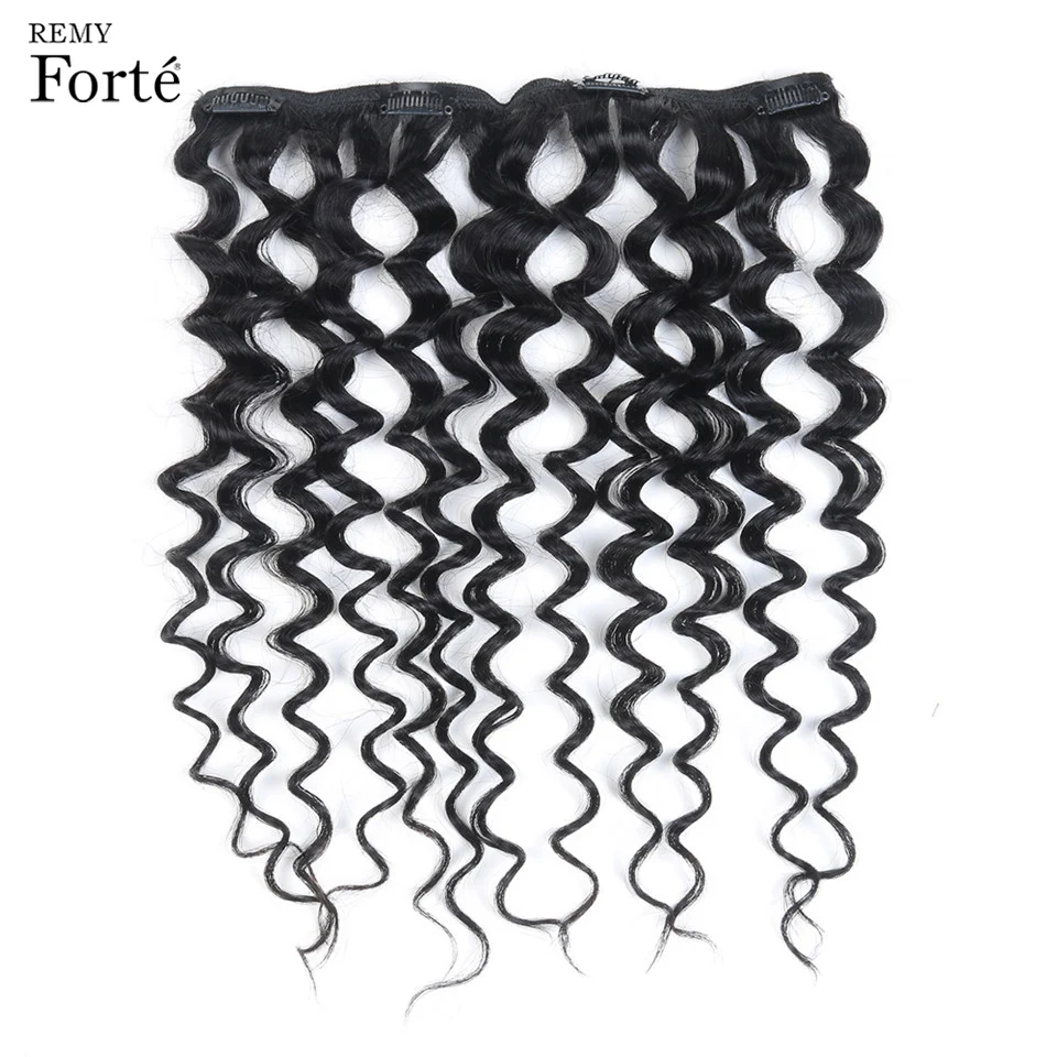 Натуральные волосы Remy Forte на заколках для наращивания кудрявые вьющиеся 7 шт.