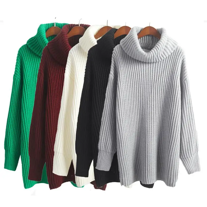 Discount women's Turtleneck Long knitted in pure recreation Joker loose sweater clothing | Женская одежда