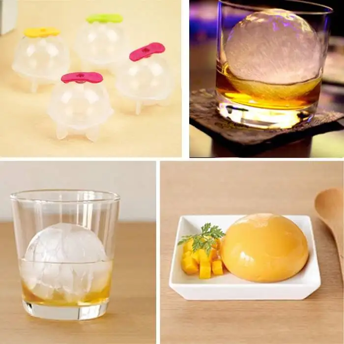 Новый 4x Лед Кирпич круглой поднос кубика вечерние Бар Хрустальный шар Кухня