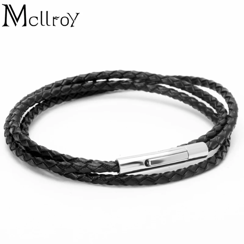 Mcllroy модные кожаные браслеты и для мужчин женщин очаровательные ювелирные