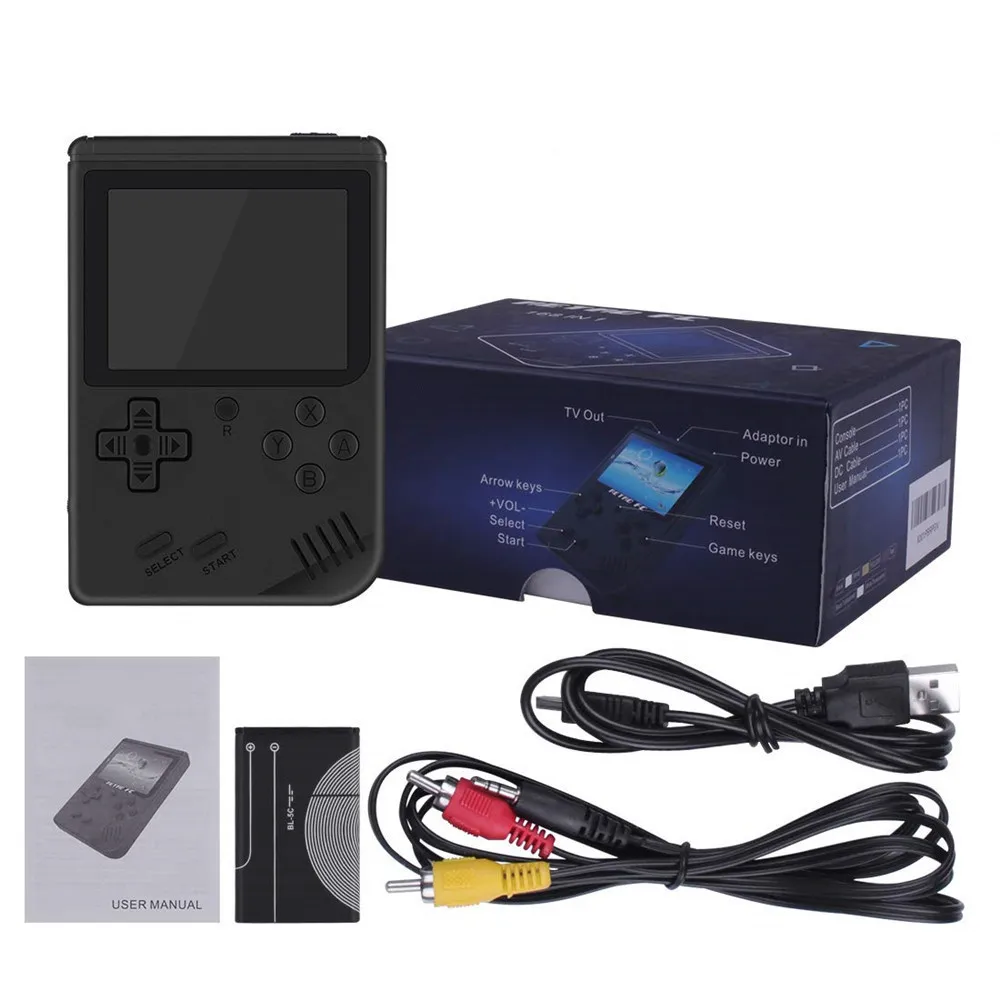 8 Bit 3 0 дюймовый цветной LCD Детский Цветной игровой плеер встроенный 168 видеоигр