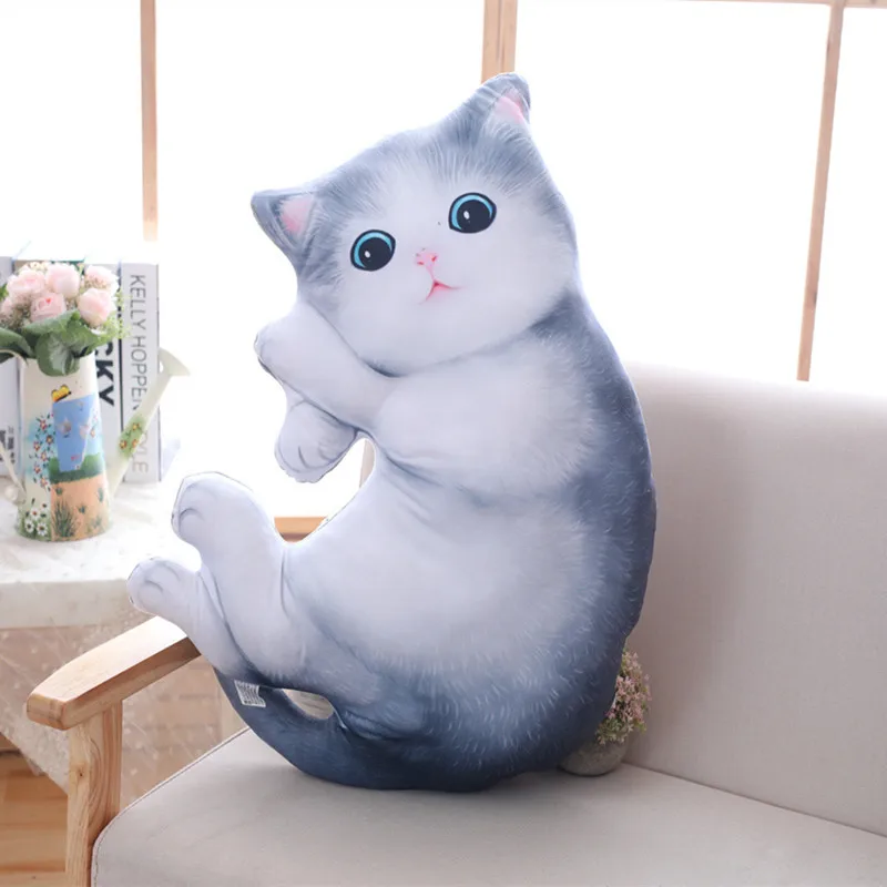 3D моделирование мультфильм Подушка валик в виде кошки индивидуальное постельное
