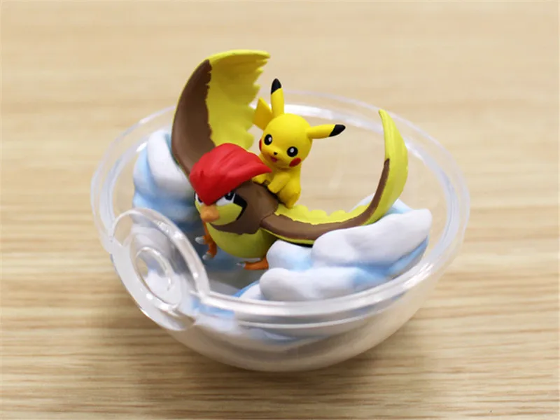 6 шт./компл. прозрачный шар Пикачу Chikorita Articuno Иви ПКМ фигурка игрушки украшения комнаты подарки для детей
